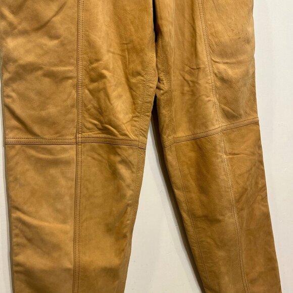 Vtg Leather Pants Women 12 (S) High Waist Western 80s Retro Country Rodeo 90s - Picture 6 of 16